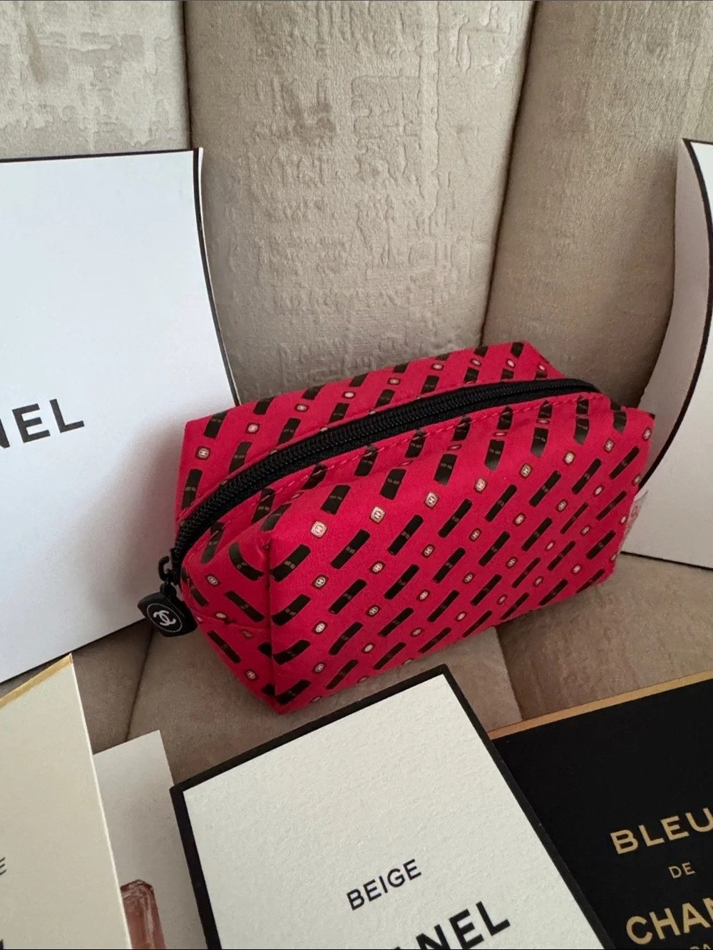 Chanel lipstick pouch and mini perfume set